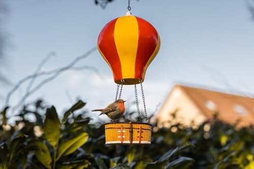 Garden Mile Heißluftballon Vogelfutterstation Neuheit Bunt Hängend Vogelfutterstation Samen Futterstation für Vögel Erdnuss Feeder für Vögel Hängende Vogeltisch Vogelfutterspender für Kleine Vögel