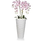Künstliche Orchideen in großem Übertopf | Gesamthöhe: 120cm | EU Handarbeit | Farbe: Rosa