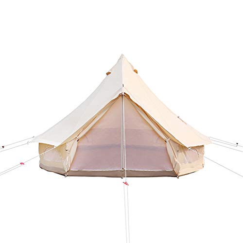 Zelte für Camping, 4-Jahreszeiten-Baumwollglocke, Glamping-Zelt, Outdoor, Familie, mit Bodenplane mit Reißverschluss, Netztür für Camping, Jagd