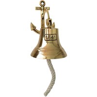 Schiffsglocke Anker 1841 Messing Nostalgie Glocke Maritim 14cm