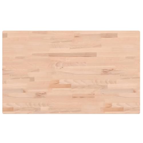 vidaXL Tischplatte, Holzplatte Holztischplatte Rechteckig, Ersatzplatte Platte für Beistelltisch Bartisch, Massivholztischplatte Schreibtischplatte, 100x60x2,5 cm Massivholz Buche