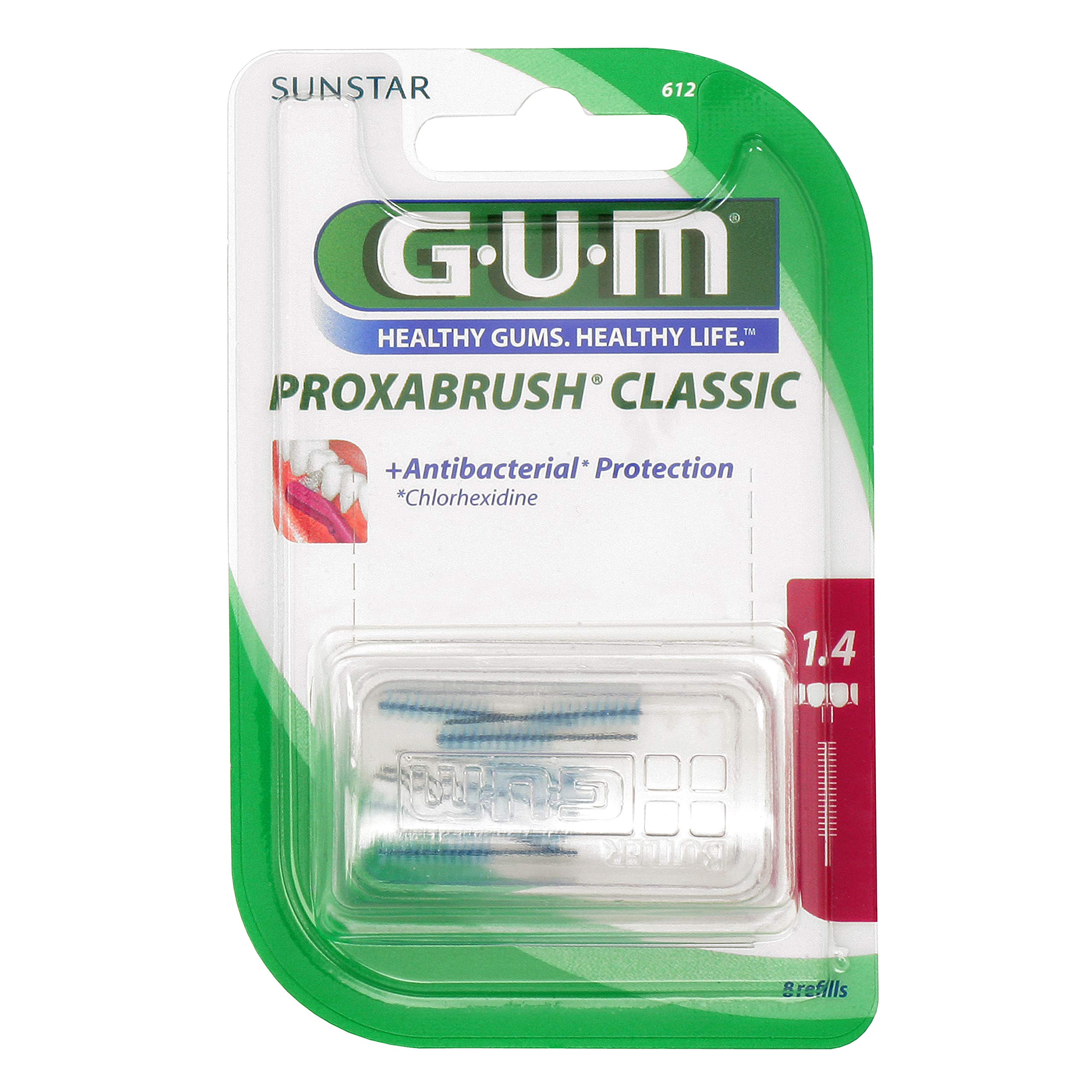 GUM Proxabrush Classic 8 Stück Kerze 1,4mm ISO 4, 3er Vorteilspack (3x 8 Stück)