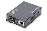 DIGITUS Medienkonverter - Multimode - Gbit Ethernet - RJ45 / ST - 850nm Wellenlänge - Bis 0.5km - Schwarz