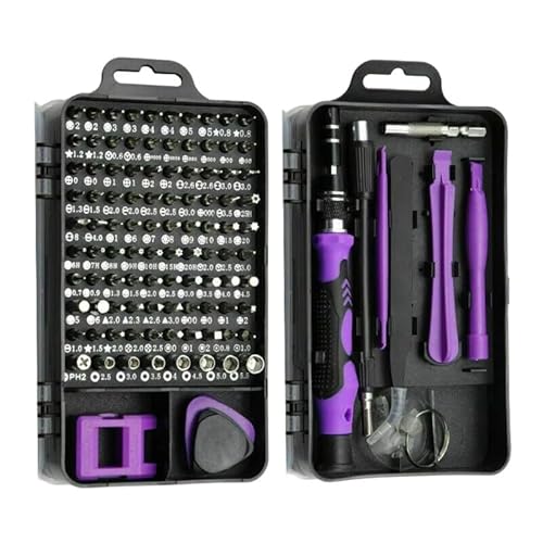 115-in-1-Schraubendreher-Set, Mini-Präzisions-Schraubendreher, Reparaturwerkzeuge für Zuhause, Computer, Handy, Gerät, Reparaturwerkzeuge (Farbe: Violett)