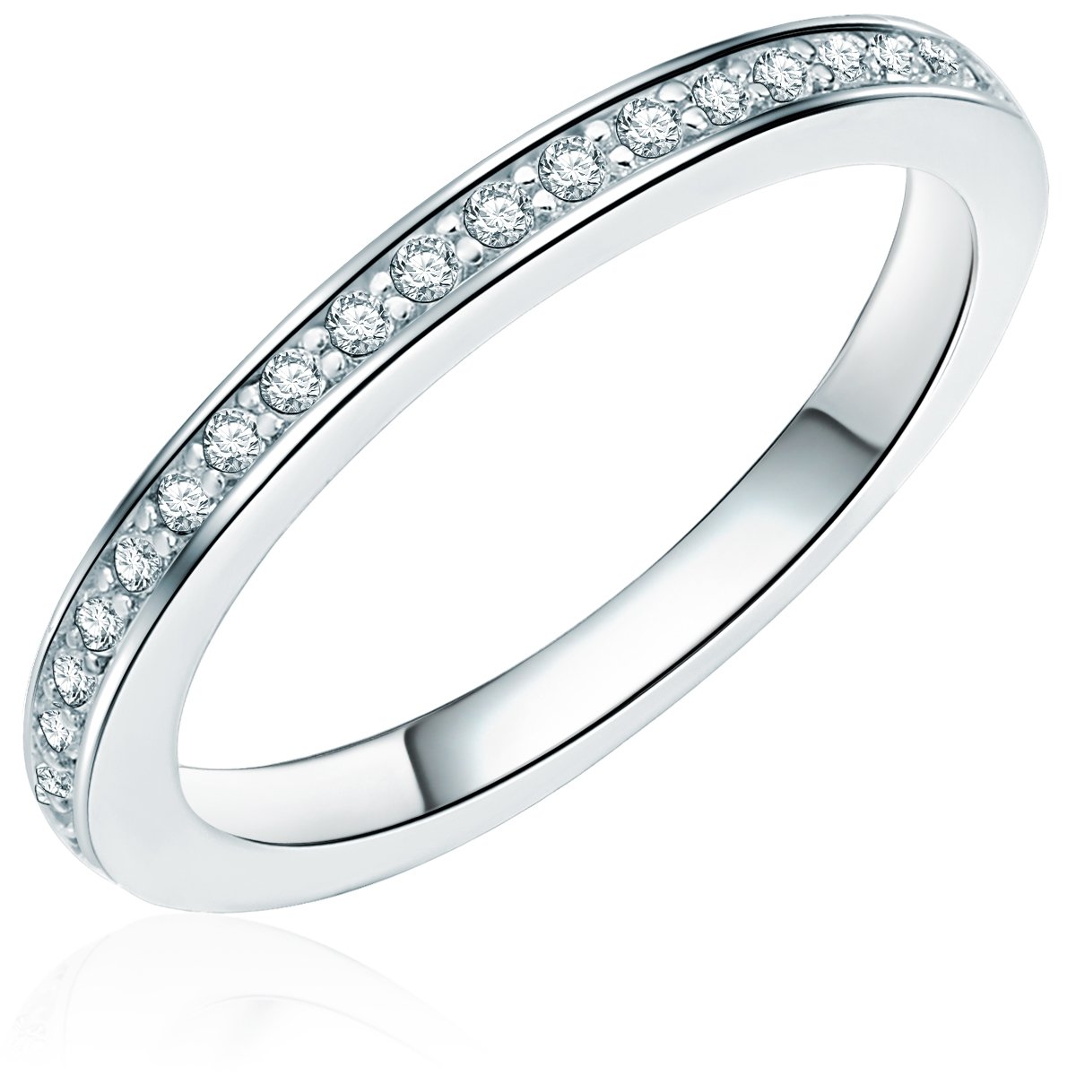 Rafaela Donata Damen-Ring 925 Sterling Silber Zirkonia weiß - Silberring in Memoire-Form mit Zirkonia farblos Vorsteckring 608370670