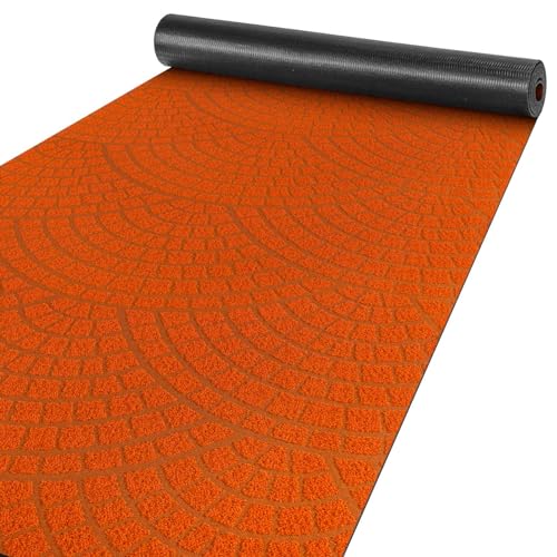 Teppich Läufer Küchenteppich Flur Läufer waschbar Küchenläufer anpassbar rutschfest Velours Davis Orange 67 x 300cm Neuheit 2022