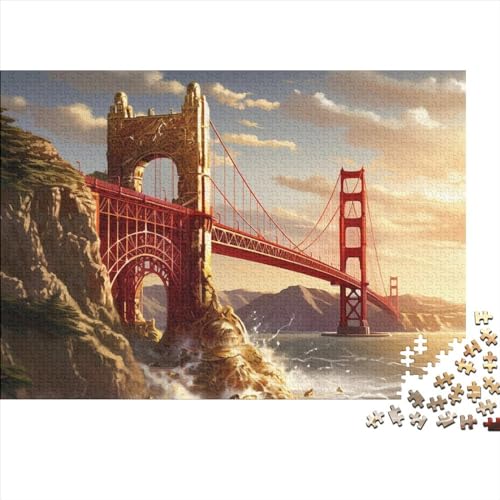 Golden Gate Bridge Puzzles Für Erwachsene 500 Teile – Impossible Puzzle – Puzzles Für Erwachsene – Puzzle Für Erwachsene – Schwierig – Puzzle – Anspruchsvolles Spiel 500pcs (52x38cm)