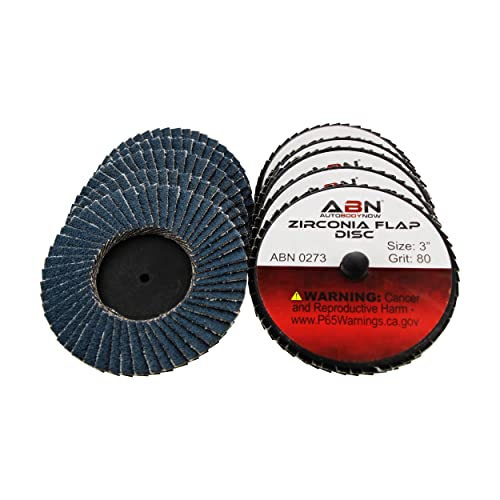 ABN 3 T27 80 Grit High Density Zirconia Alumina Flat Flap Disc Roloc Roll Lock Grinding Sanding Sandpaper Wheels 10 PK by ABN