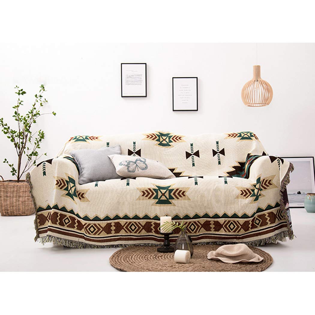 BINGMAX Überwurfdecke Baumwolle Modischer Böhmen Wohndecke Tagesdecke Sofa Bett Decke mit quaste für Kinder Erwachsene,Steppdecke für Couch (160 * 260, Sucreti-Blume)