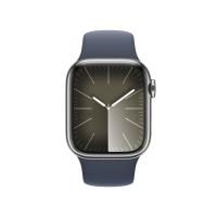 Apple Watch Series 9 (GPS + Cellular) 41mm Edelstahlgehäuse silber, Sportband...