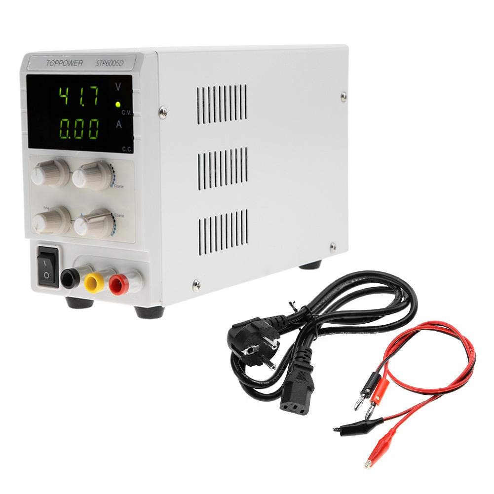 Labornetzgerät, STP6005D 3 LED Hochpräzises DC Geregeltes Netzteil 300W 0-60V 0-5A 110 / 220V Schalternetzteil(EU Plug)