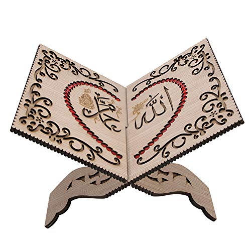 Koranständer, Koran Bücherregal, Abnehmbare Koran Schriftständer Halter Buchregal Dekoration (Rote Strasssteine)