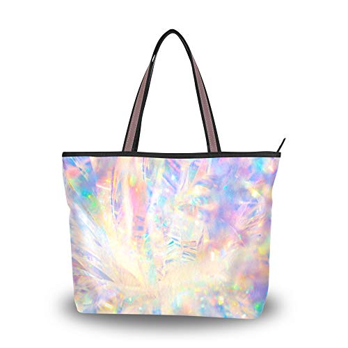 WowPrint abstrakte Farbe Regenbogen Frauen Tote Bag Handtasche Große Kapazität Schultertasche für Schule Arbeit Reisen Einkaufen Strand