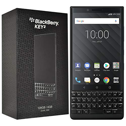 BlackBerry KEY2 128 GB (Dual-SIM, BBF100-6, QWERTY-Tastatur) Factory entsperrt SIM-Free 4G Smartphone (schwarze Edition)