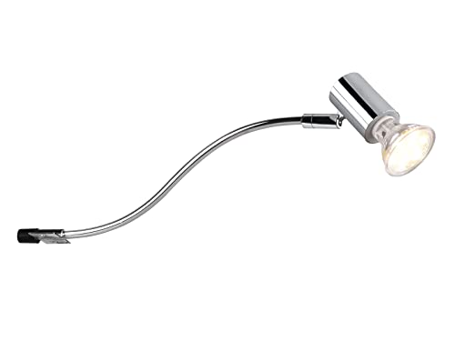 TRIO Beleuchtung LED Badezimmerlampe in Silber Chrom für Spiegelschrank mit schwenkbarem Spot, IP44