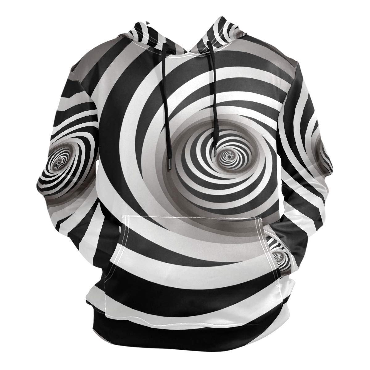 ZZKKO Regenbogen Bisexual Pride Color Style Hoodie für Unisex Pullover Erwachsene Lange Ärmel Casual Dünne Kleidung, Weiße Spirale, 3D-Stil-dünn, X-Large