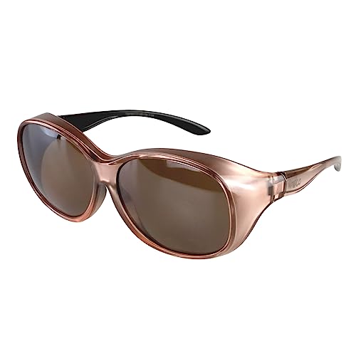 ActiveSol Überziehbrille Damen MEGA | Sonnenbrille groß | polarisiert | UV400 | Sonnenbrille über Brille für Brillenträger | Autofahren & Fahrrad | Vintage