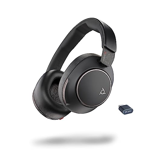 Poly Voyager Surround 80 UC-Bluetooth-Headset (Plantronics) Noise Cancelling-Mikrofone für klare Gespräche –Adaptives ANC–Funktioniert mit iPhone, Android, PC/Mac, Zoom, Microsoft Teams(zertifiziert)