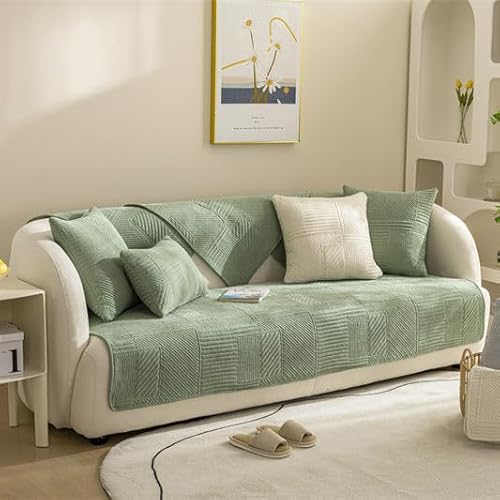 YWQJL Sofabezug 1 2 3 4 Sitzer Sofaschoner rutschfest Couchbezug L Form Waschbarer Dekor Perim Sofa Decken Sofaschutz Katze Hund Decke Doppelseitiger Gesteppter(E,90×70cm)