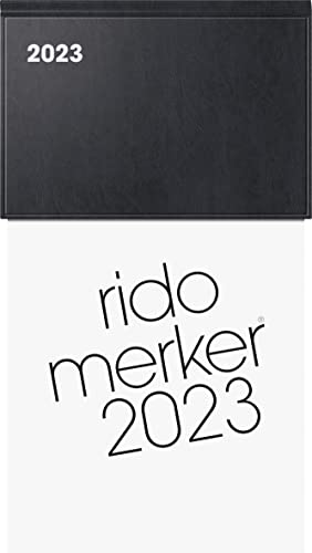 rido/idé Tageskalender Modell Merker 2023 Blattgröße 10,8 x 20,1 cm schwarz