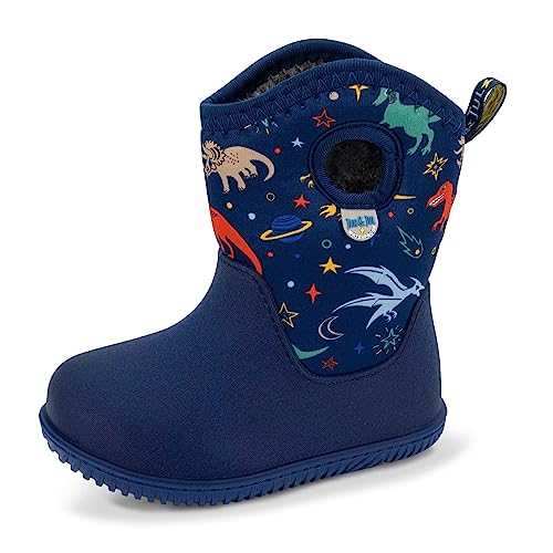 Jan & Jul Kids Waterproof Winter Boots Machine Washable (Space Dinos, Size 29 EU)