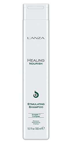 L'ANZA Heilung Nähren Stimulierendes Shampoo (300 ml), Fördert Haarwachstum, Beseitigt Abgestorbene Hautzellen, Talg, Rückstände & DHT, für Gesundes Haar und Kopfhaut, Volumen Shampoo Dünnes Haar