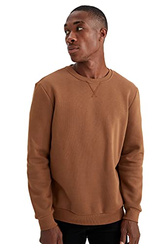 DeFacto Men's T3777AZ Sweatshirt, Cinnamon, XL