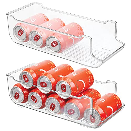 mDesign 2er-Set Dosenhalter für Kühlschrank und Küchenschrank – ideale Lebensmittel Aufbewahrungsbox für neun Dosen – praktischer Kühlschrank Organizer – durchsichtig