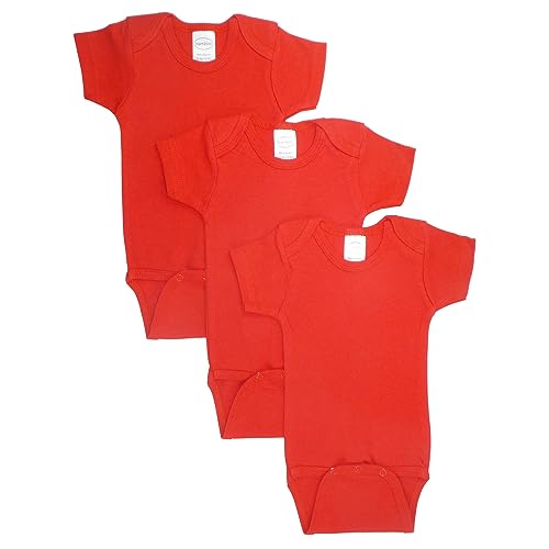 Bambini Red Bodysuit Onezies (Pack of 3) - Small