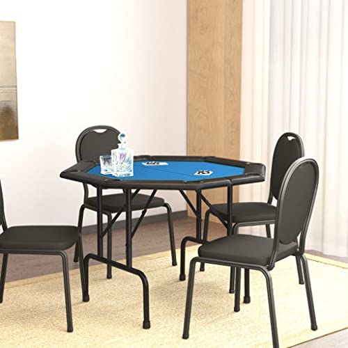 Nice Tables Poker & Games Tische, zusammenklappbar, für 8 Spieler, Blau, 108 x 108 x 75 cm