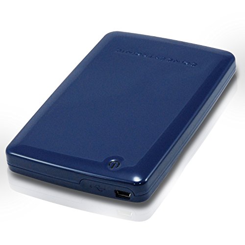 Conceptronic Festplattengehäuse USB 2.0 für 6,4 cm (2,5 Zoll) SATA HDD blau schraubenloses Design, inkl. Tasche und Y-Kabel