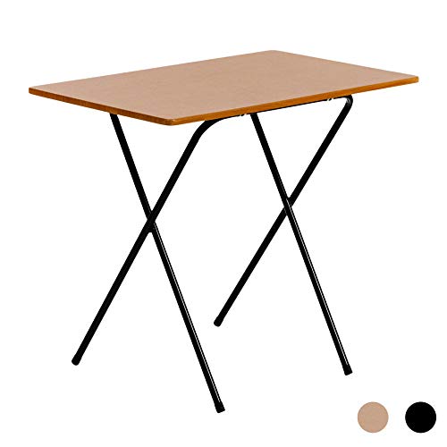 Klappschreibtisch für Laptop/Computer - Holz - Schwarzes Gestell/Tischplatte in Holzoptik