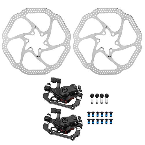 Fahrradscheibenbremssatz, Mechanisches Fahrrad Vorne Hinten Hydraulische Bremsanlage Fahrradscheibe mit Schelle, 12 Schrauben, 4 Klemmschrauben