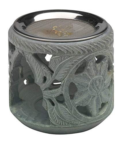 MaMeMi Räucherstövchen aus Speckstein [Höhe 10 cm] Zum Räuchern mit einem Teelicht