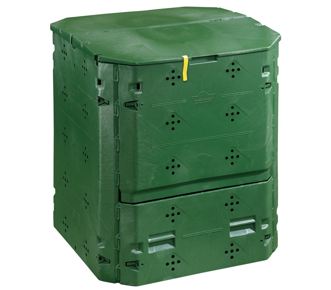 Dehner Thermo-Komposter | Schnellkomposter | mit Belüftungssystem und 2 Entnahmeklappen | Garten-Kompost | Kompostierer aus Kunststoff | frostfest und UV-beständig| ca. 84 x 74 x 74 cm | 420 Liter