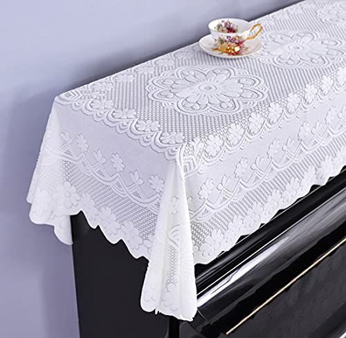 Klavierabdeckung, staubdicht, weiß, elegante dekorative Abdeckung für E-Piano (140 x 200 cm, Beige 1)