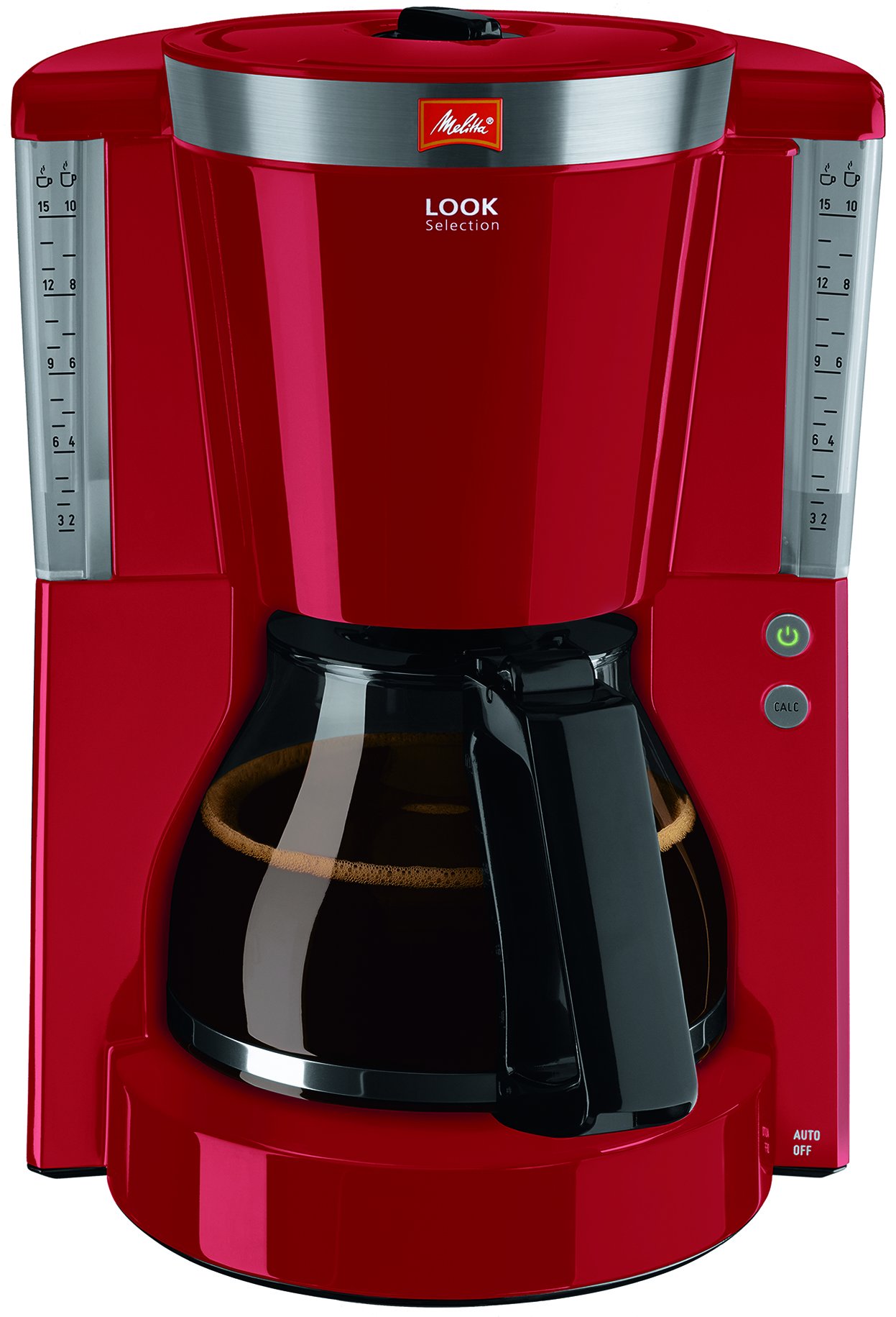 Melitta Look Selection - Filterkaffeemaschine - mit Glaskanne - Tropfstopp - 10 Tassen - Rot (1011-17)
