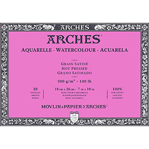 Arches - Aquarelle Block - 18 x 26 cm - 300 gm² - Satin - Weiß