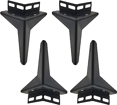 VIRAZE 4er-Pack Möbelbeine aus Metall, Sofabeine im modernen Stil, Ersatzteilbeine, Schwarze dreieckige Schrankfüße (Size : 100mm/3.9in)