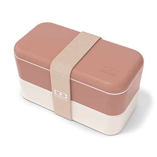 monbento - Bento Box MB Original Moka mit Fächer Made in France - Auslaufsicher - Lunch Box Perfekt für Büro/Meal Prep/Schule - BPA Frei - Brotdose Lebensmittelbehälter - Rosa