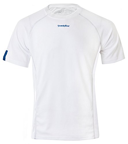 Twentyfour Herren Lauf Seven T-Shirt aus 100% Techfaser in vielen frischen Farben, Weiß, S