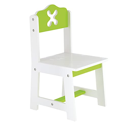 Bieco Kinderstuhl Holz weiß/grün | Kinder Sitzbank | Kleiner Stuhl für Kinder Sitzgruppe weiß | Kinderhocker mit Lehne | Kinder Sitzhocker | Kindermöbel | Toddlers Chair | Safety 1st