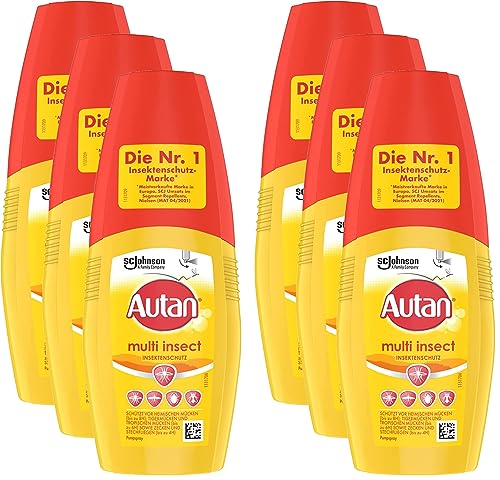 Autan Multi Insect Pumpspray, Multi-Insektenschutz vor Mücken, Stechfliegen und Zecken, 6er Pack (6 x 100 ml)
