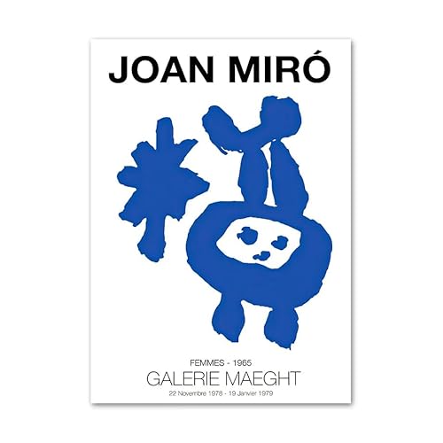 Joan Miro Minimalistische Poster und Drucke Abstrakte Wandkunst Farbblock Leinwand Gemälde Ausstellungsbilder für Wohnzimmer Dekor 50x70cmx1 Kein Rahmen