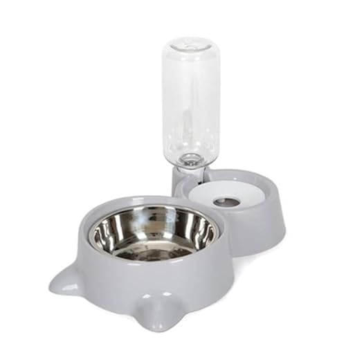 Futternapf-Set Hunde Edelstahlnapf Wassernapf automatischer Wasserflaschenspender zu reinigen automatischer Futterspender Wasserspender Hunde Wasserfutternapf-Spender-Set