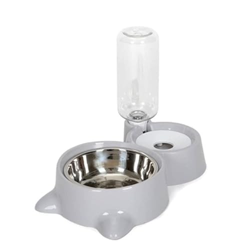 Futternapf-Set Hunde Edelstahlnapf Wassernapf automatischer Wasserflaschenspender zu reinigen automatischer Futterspender Wasserspender Hunde Wasserfutternapf-Spender-Set