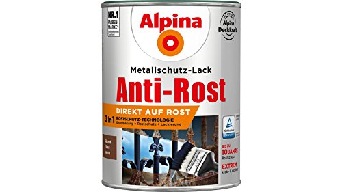 Alpina Metallschutz-Lack Anti-Rost 2,5 l, braun, glänzend