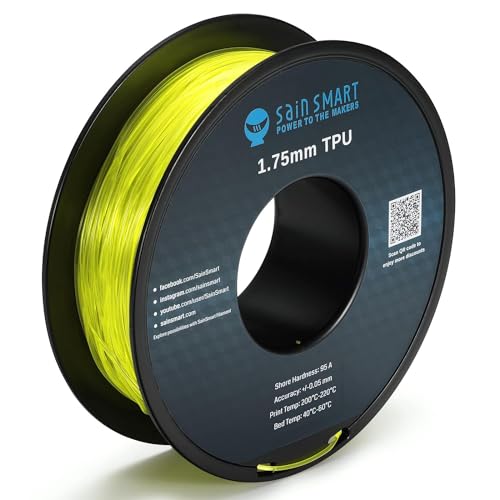 SainSmart TPU 3D-Drucker Filament, 1,75 mm, 0,8 kg, Gelb