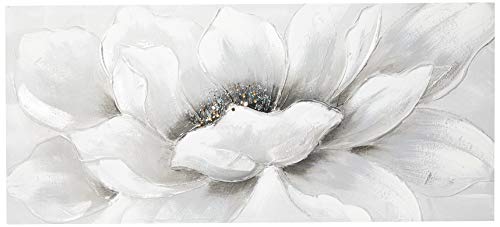 Innova Editions weiß Blume Leinwand Malerei 50 x 110 cm, Mehrfarbig, 50 x 110 x 2,5 cm