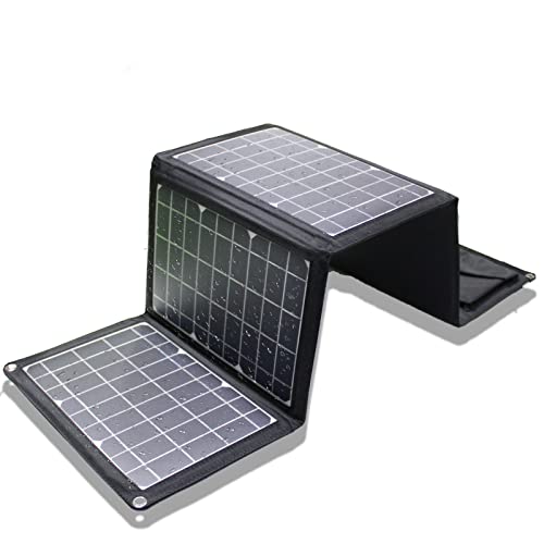 28W faltbares Solar-Ladegerät, tragbar, 3 Panele, wasserdicht, mit zwei USB-Anschlüssen, für Camping, iPhone, iPad, Samsung Galaxy, LG Handys und Geräte